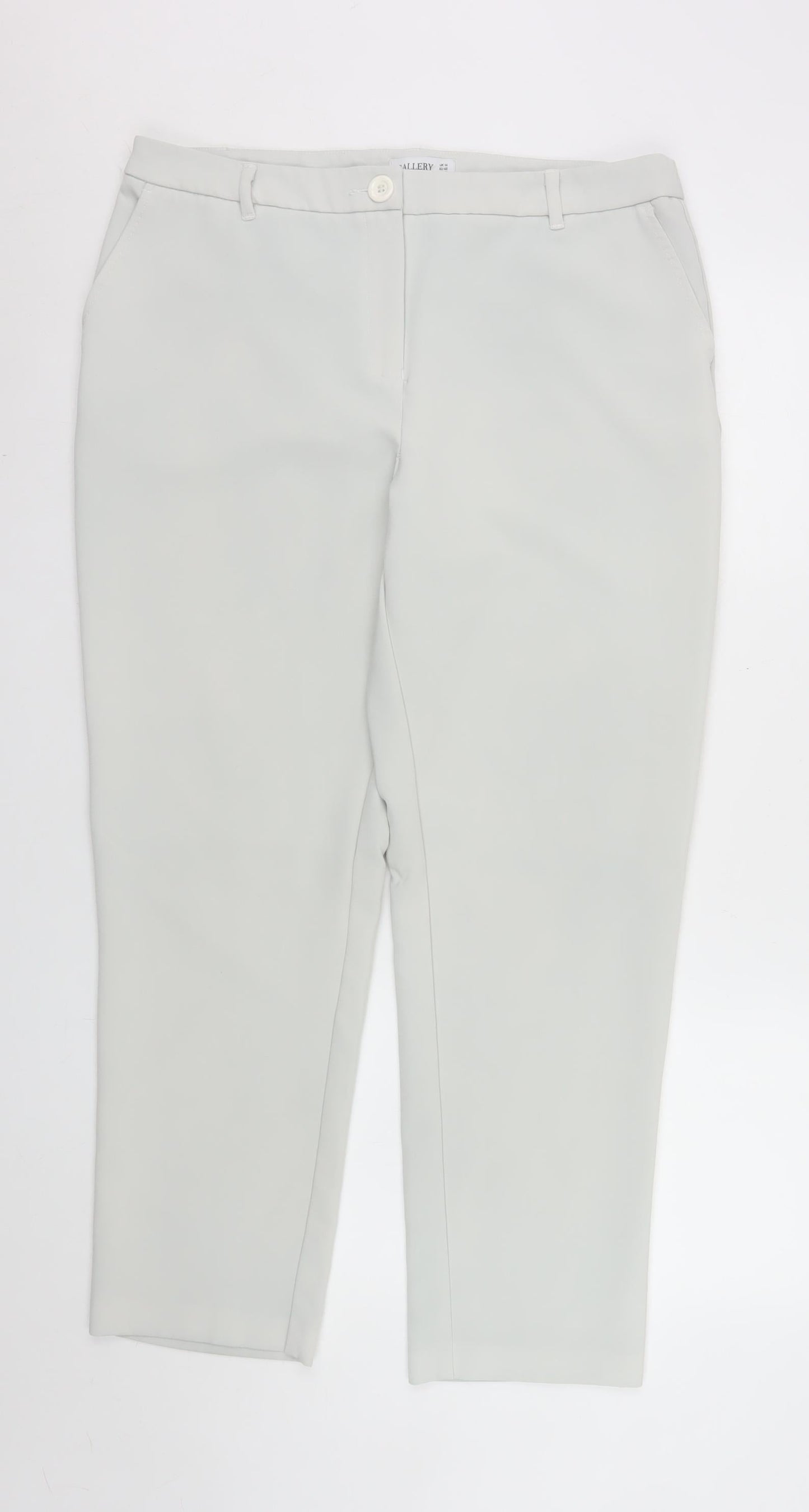 Womens UK Size 14 Gallery Slim Fit Chino Ivory Trousers