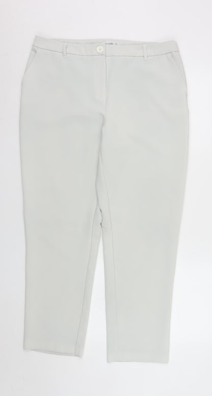 Womens UK Size 14 Gallery Slim Fit Chino Ivory Trousers