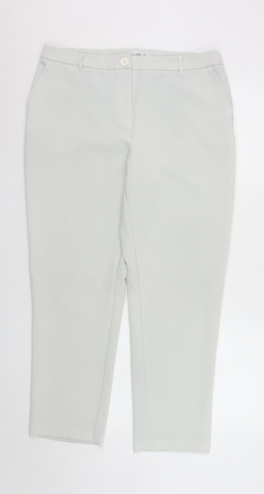 Womens UK Size 14 Gallery Slim Fit Chino Ivory Trousers