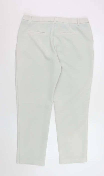 Womens UK Size 14 Gallery Slim Fit Chino Ivory Trousers