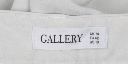 Womens UK Size 14 Gallery Slim Fit Chino Ivory Trousers