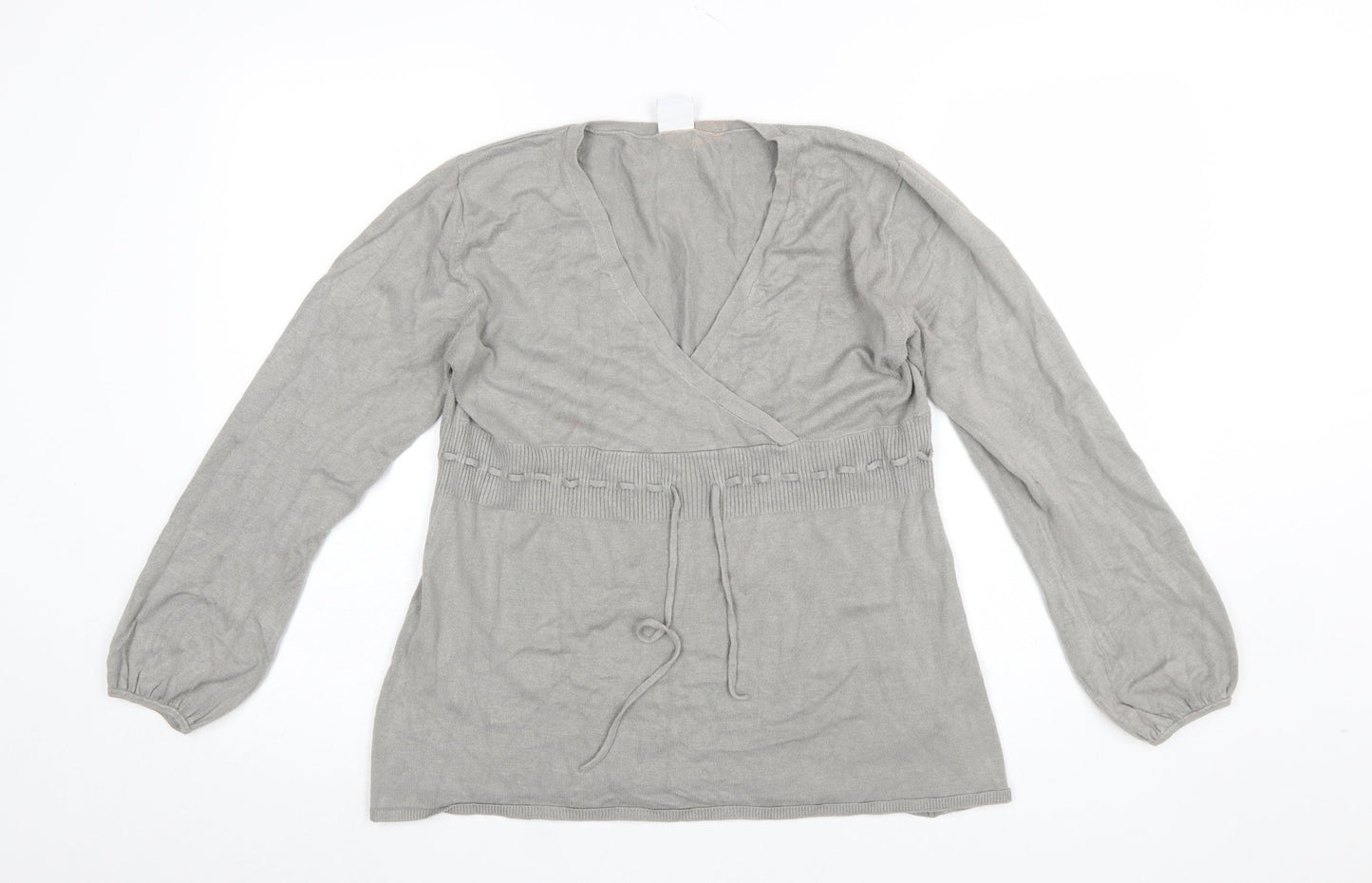 Womens UK Size 12 Moda Mothercare Grey Wrap Jumper
