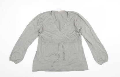 Womens UK Size 12 Moda Mothercare Grey Wrap Jumper