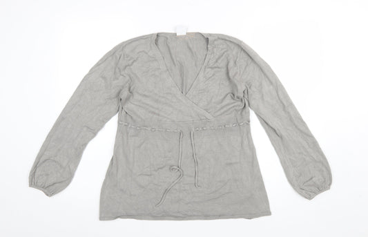 Womens UK Size 12 Moda Mothercare Grey Wrap Jumper