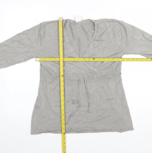 Womens UK Size 12 Moda Mothercare Grey Wrap Jumper