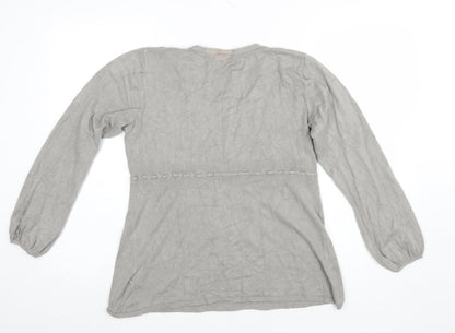 Womens UK Size 12 Moda Mothercare Grey Wrap Jumper