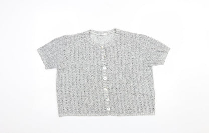 Womens UK Size L Anne Cramond Grey Cardigan Jumper