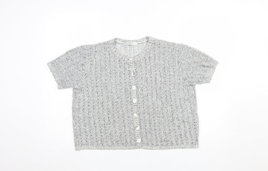 Womens UK Size L Anne Cramond Grey Cardigan Jumper