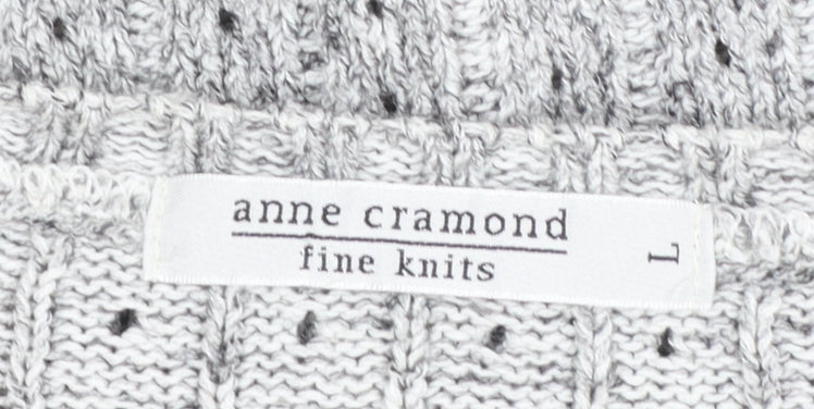 Womens UK Size L Anne Cramond Grey Cardigan Jumper