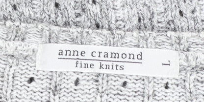Womens UK Size L Anne Cramond Grey Cardigan Jumper