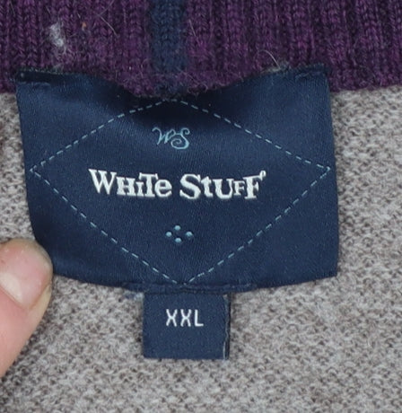 Womens UK Size 2XL White Stuff Beige Full Zip Jumper