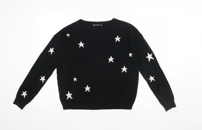 WHY NOT Women’s Black Star Sequin Pullover Jumper One Size