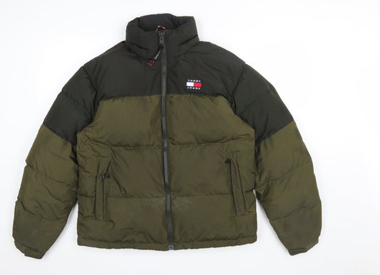 Mens UK Size S Tommy Jeans Green Puffer Jacket