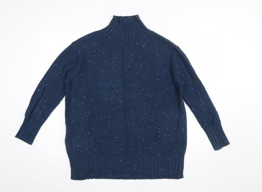 Womens UK Size 10 M&Co Blue Pullover Jumper