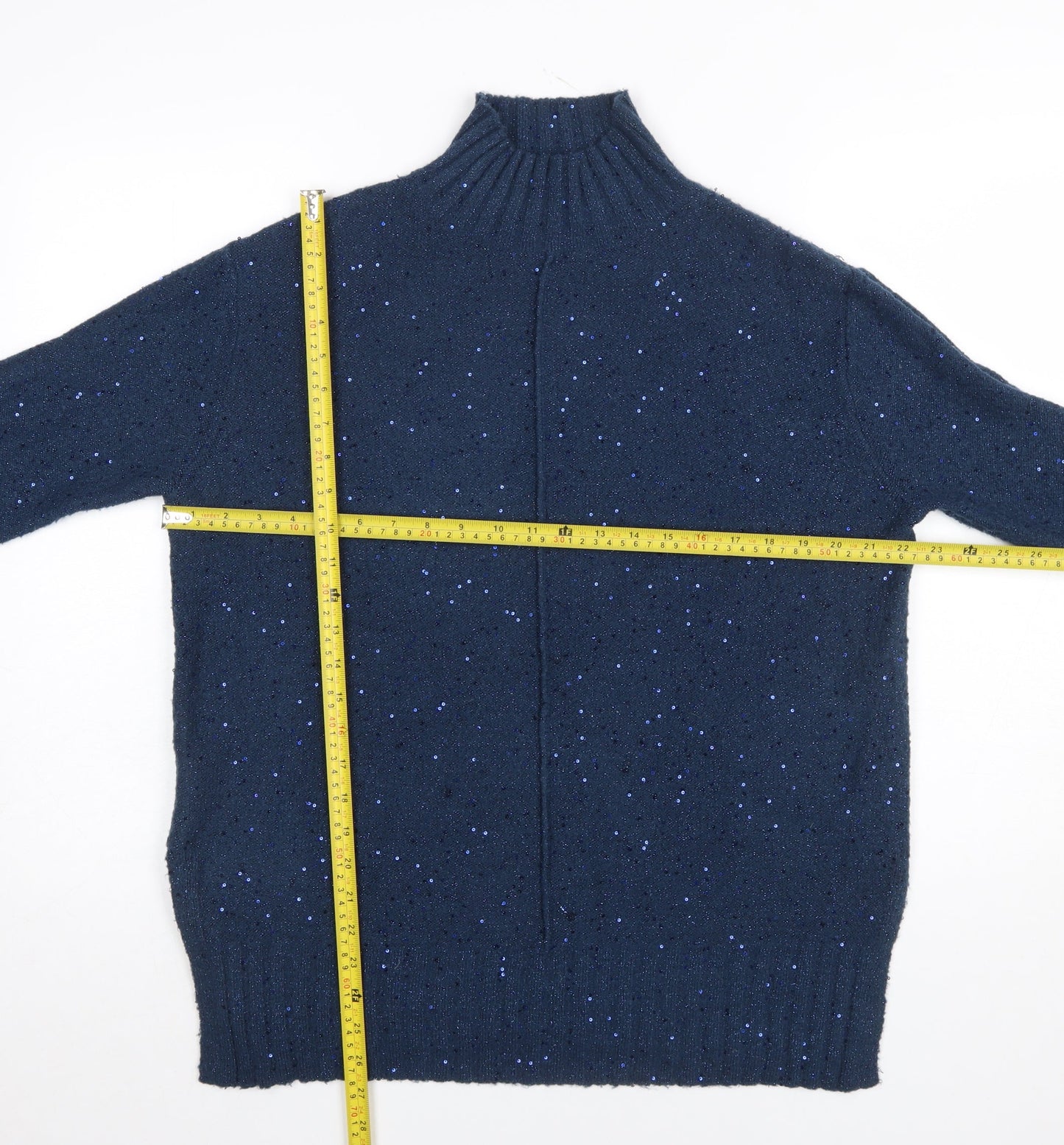 Womens UK Size 10 M&Co Blue Pullover Jumper