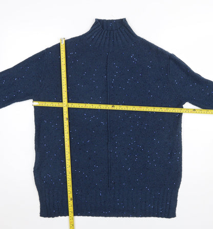 Womens UK Size 10 M&Co Blue Pullover Jumper