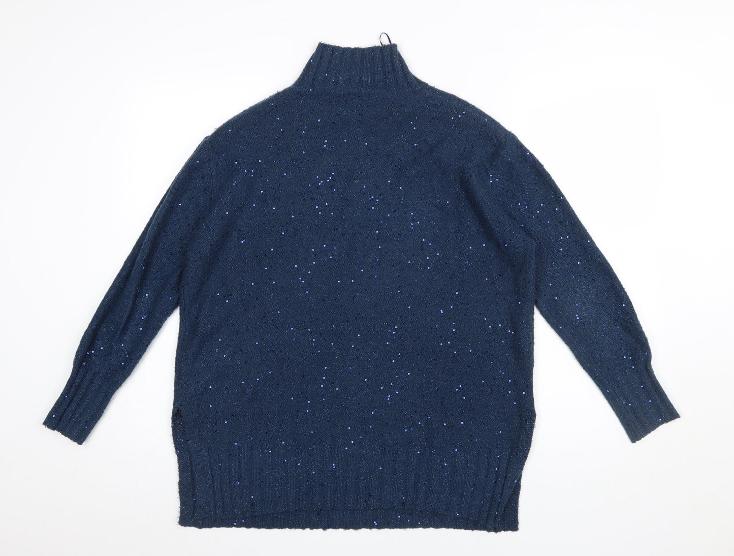 Womens UK Size 10 M&Co Blue Pullover Jumper