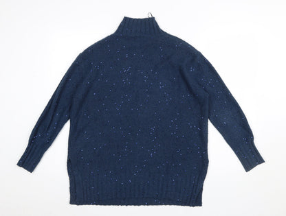 Womens UK Size 10 M&Co Blue Pullover Jumper