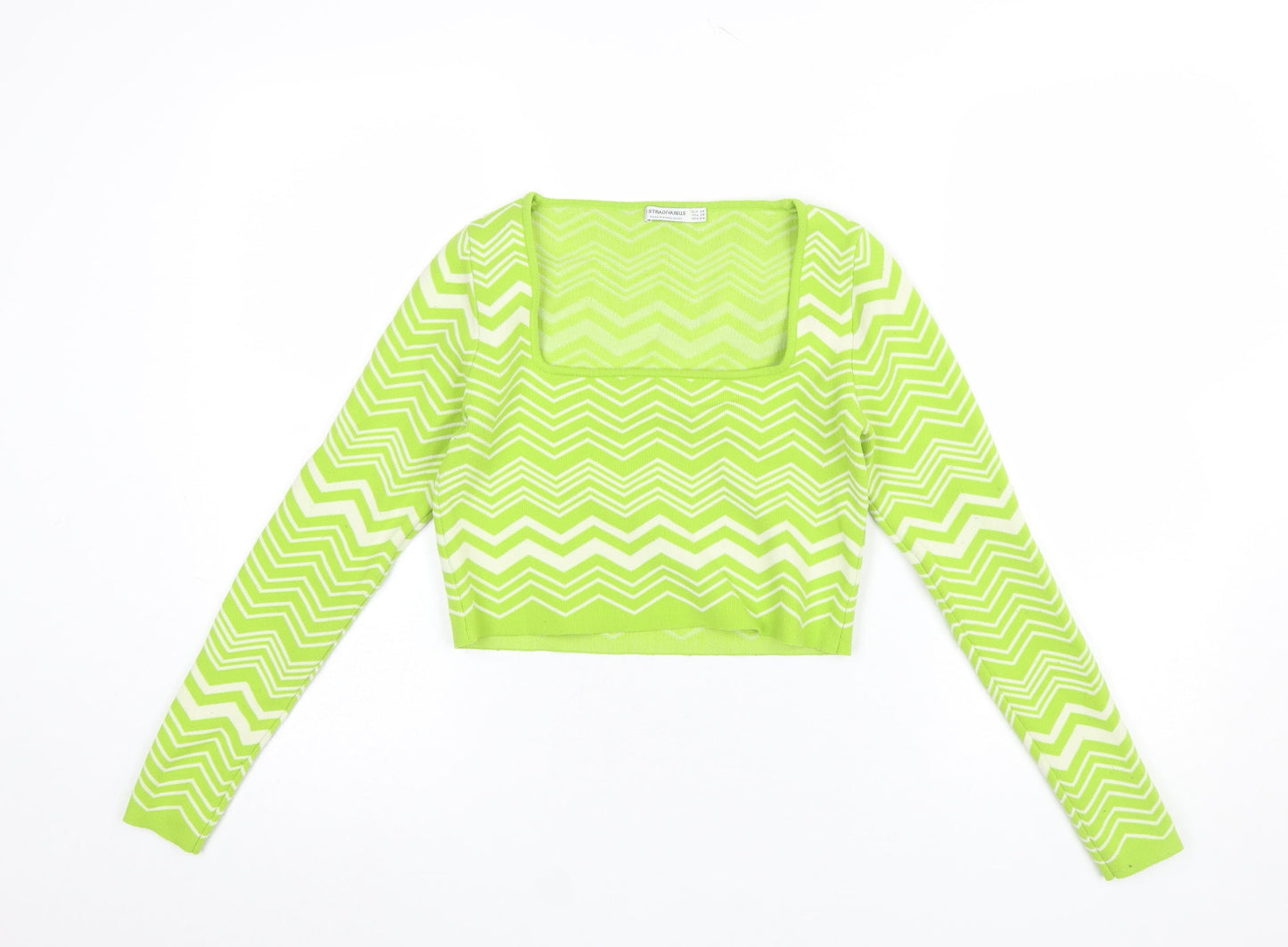 Womens UK Size XS Stradivarius Green Pullover Jumper