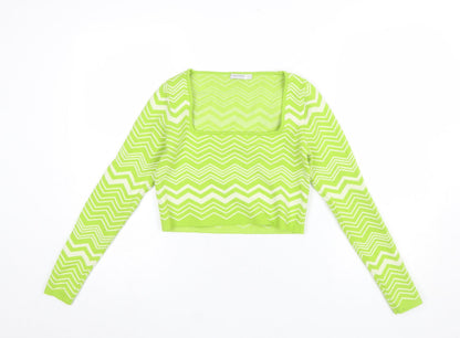 Womens UK Size XS Stradivarius Green Pullover Jumper