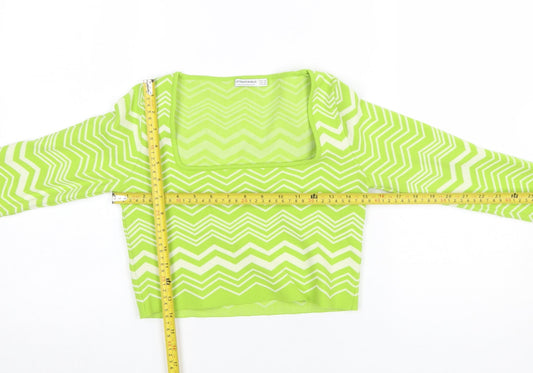 Womens UK Size XS Stradivarius Green Pullover Jumper