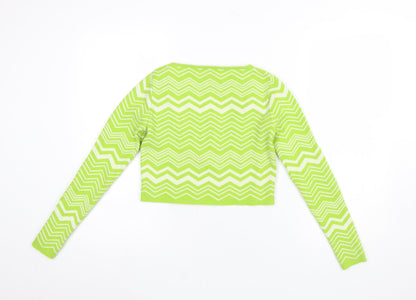 Womens UK Size XS Stradivarius Green Pullover Jumper