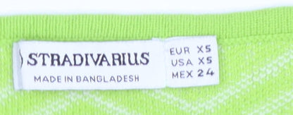 Womens UK Size XS Stradivarius Green Pullover Jumper