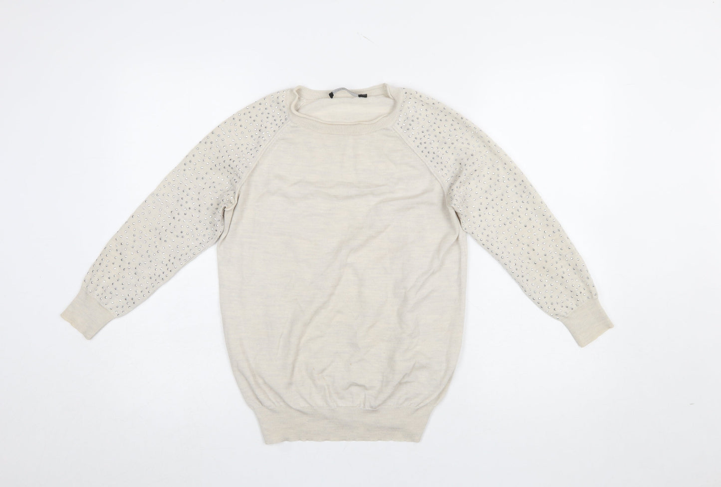 Womens UK Size 10 Karen Millen Beige Pullover Jumper