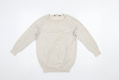 Womens UK Size 10 Karen Millen Beige Pullover Jumper