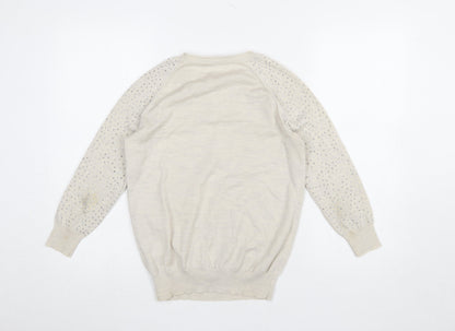 Womens UK Size 10 Karen Millen Beige Pullover Jumper
