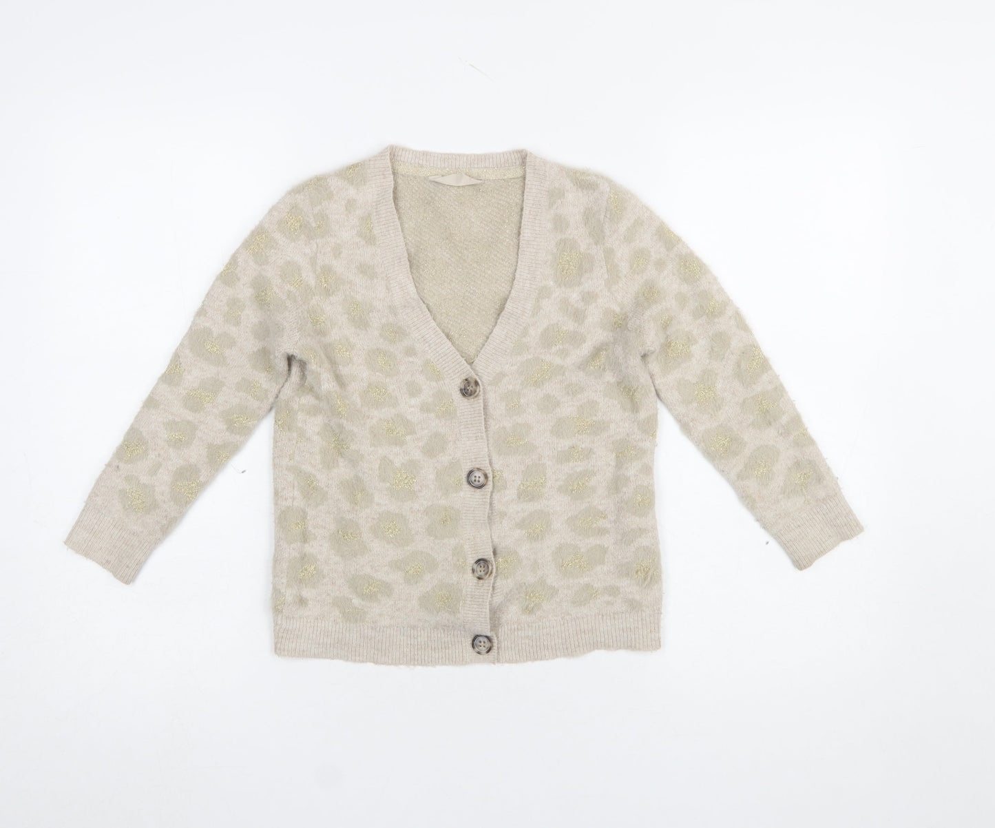 Girls UK Size 8 Years John Lewis & Partners Beige Cardigan Jumper