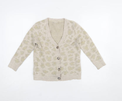 Girls UK Size 8 Years John Lewis & Partners Beige Cardigan Jumper