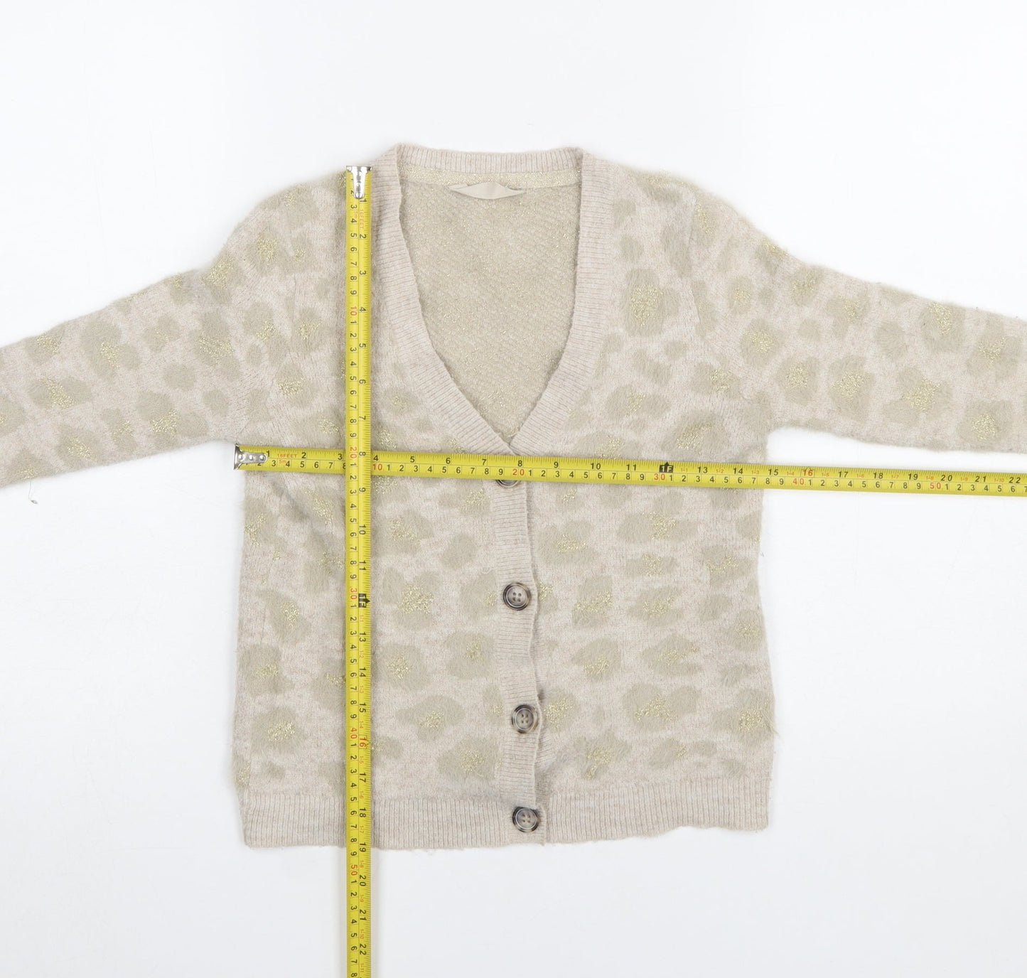 Girls UK Size 8 Years John Lewis & Partners Beige Cardigan Jumper