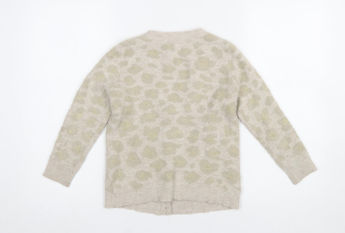 Girls UK Size 8 Years John Lewis & Partners Beige Cardigan Jumper