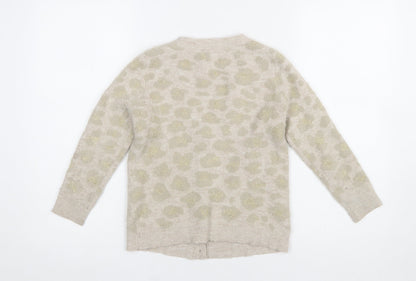 Girls UK Size 8 Years John Lewis & Partners Beige Cardigan Jumper