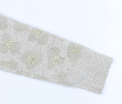 Girls UK Size 8 Years John Lewis & Partners Beige Cardigan Jumper