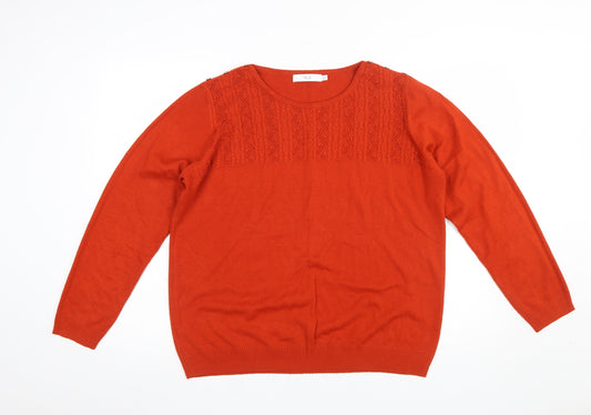 Womens UK Size 18-20 Isle Orange Pullover Jumper