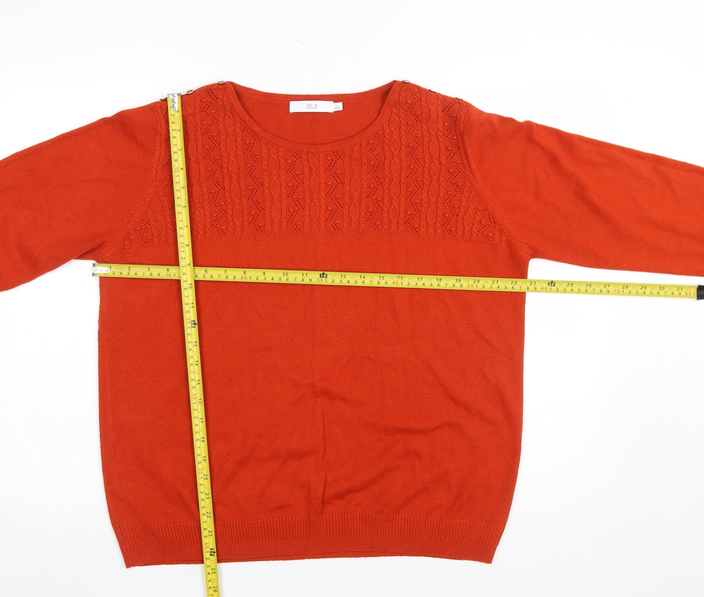 Womens UK Size 18-20 Isle Orange Pullover Jumper