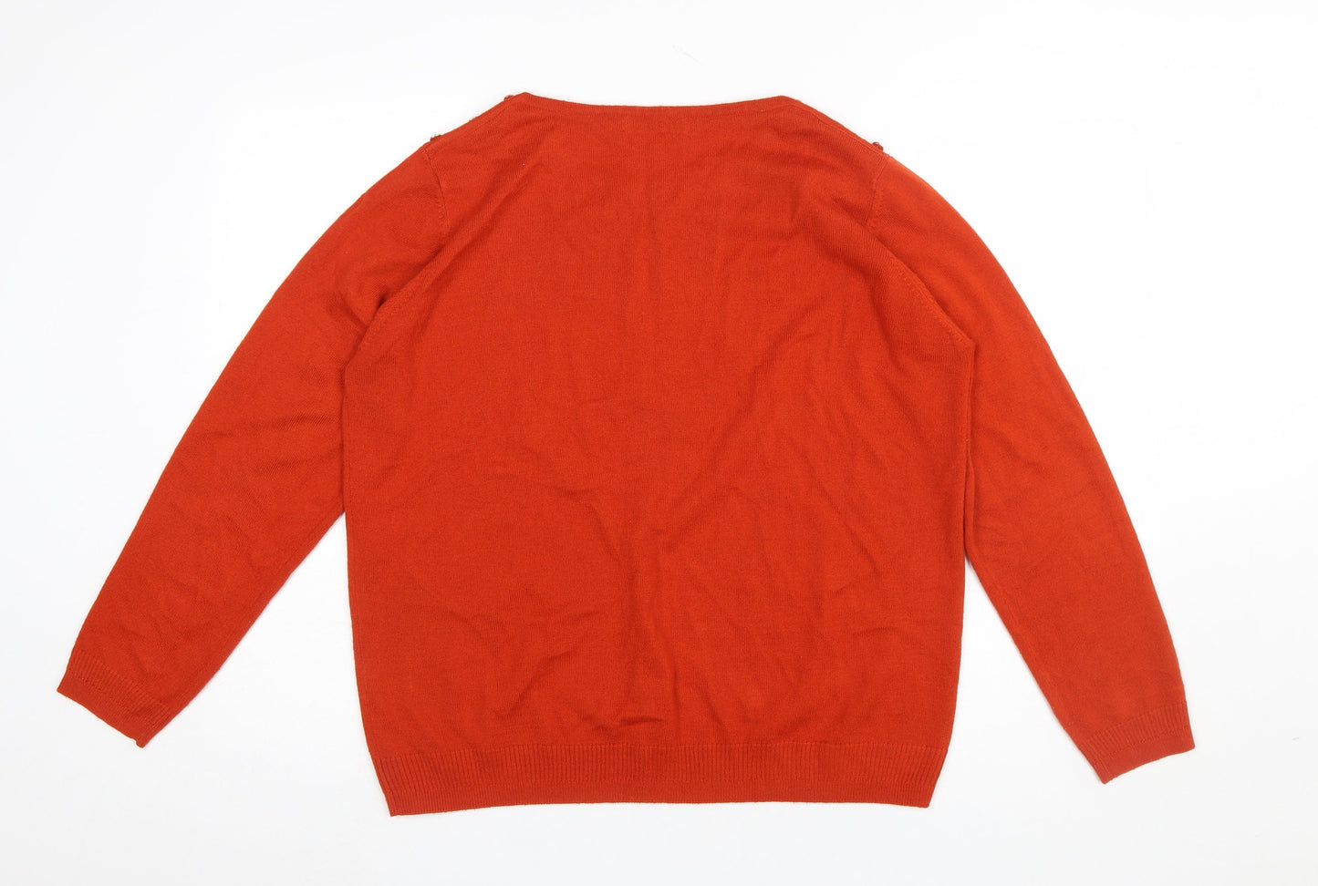 Womens UK Size 18-20 Isle Orange Pullover Jumper
