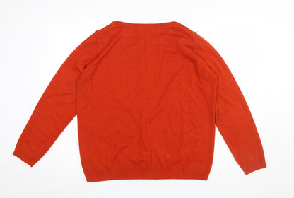 Womens UK Size 18-20 Isle Orange Pullover Jumper
