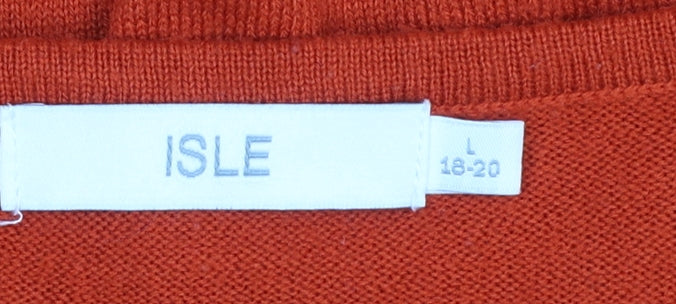 Womens UK Size 18-20 Isle Orange Pullover Jumper