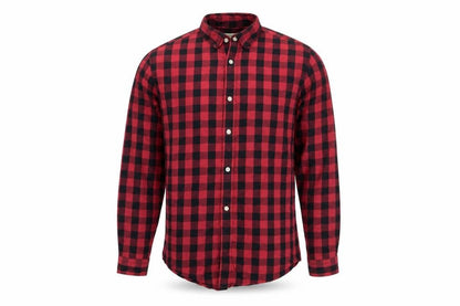 Jack & Jones Men's Red Check Flannel Button-Up Shirt M Regular Fit