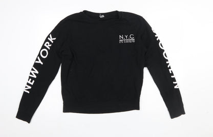 Womens UK Size M H&M Black Pullover Sweatshirt