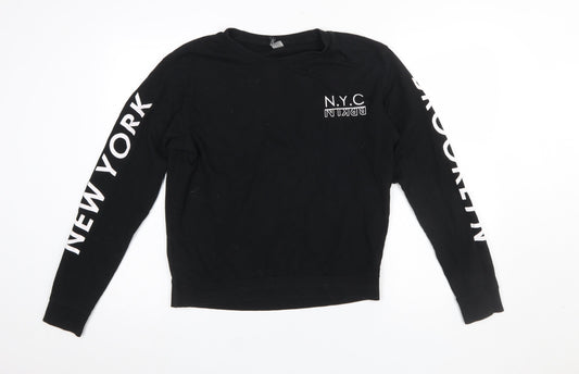 Womens UK Size M H&M Black Pullover Sweatshirt