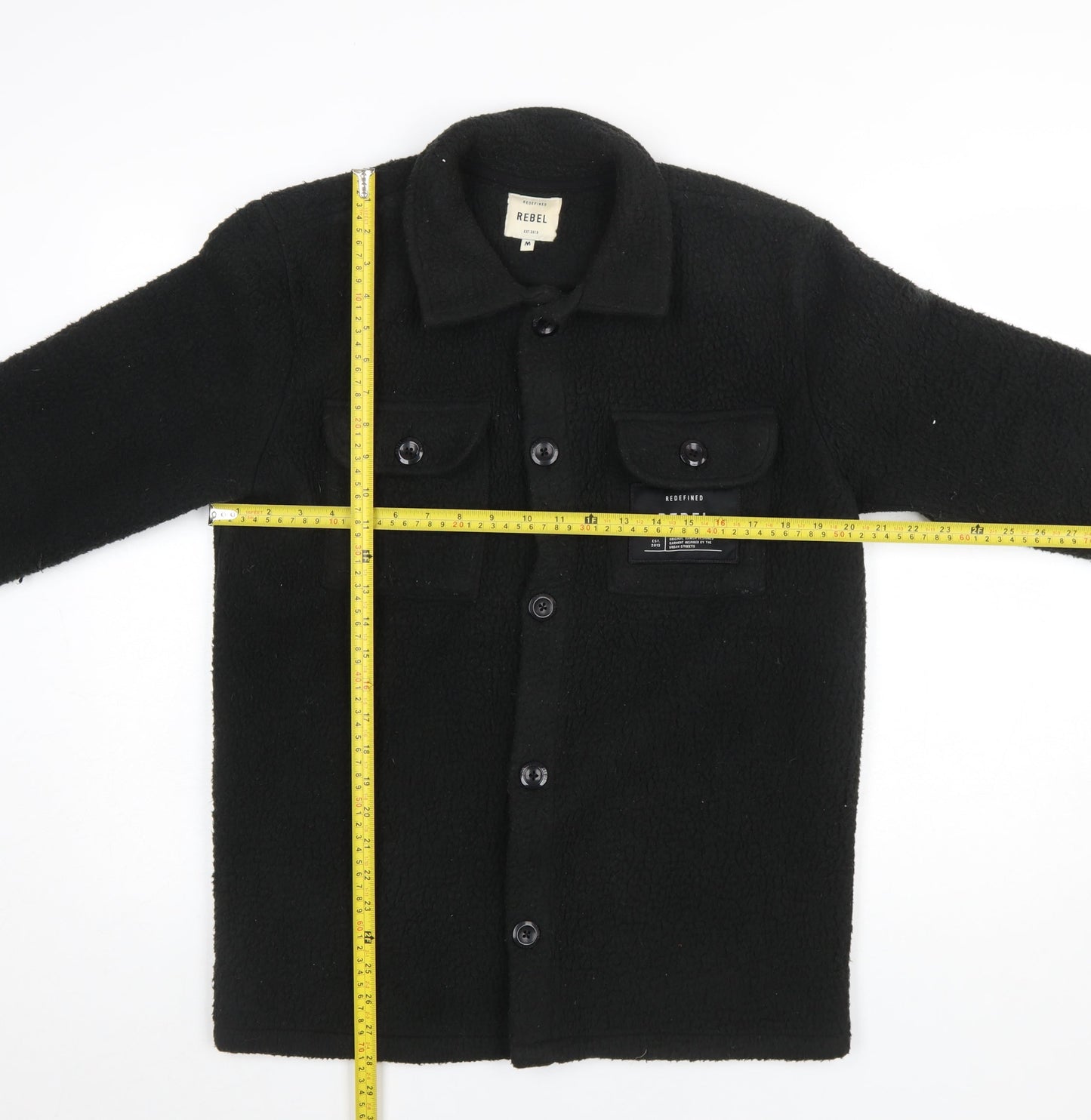 Mens UK Size M REDEFINED REBEL Black Basic Jacket