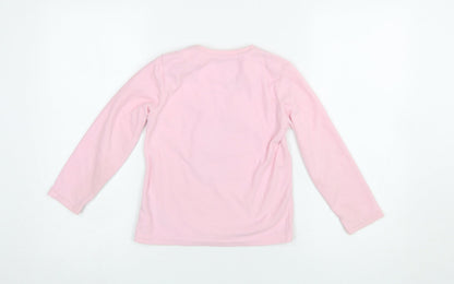 Disney Stitch Girls Pink Long Sleeve Nightshirt 6-7 Years 100% Polyester