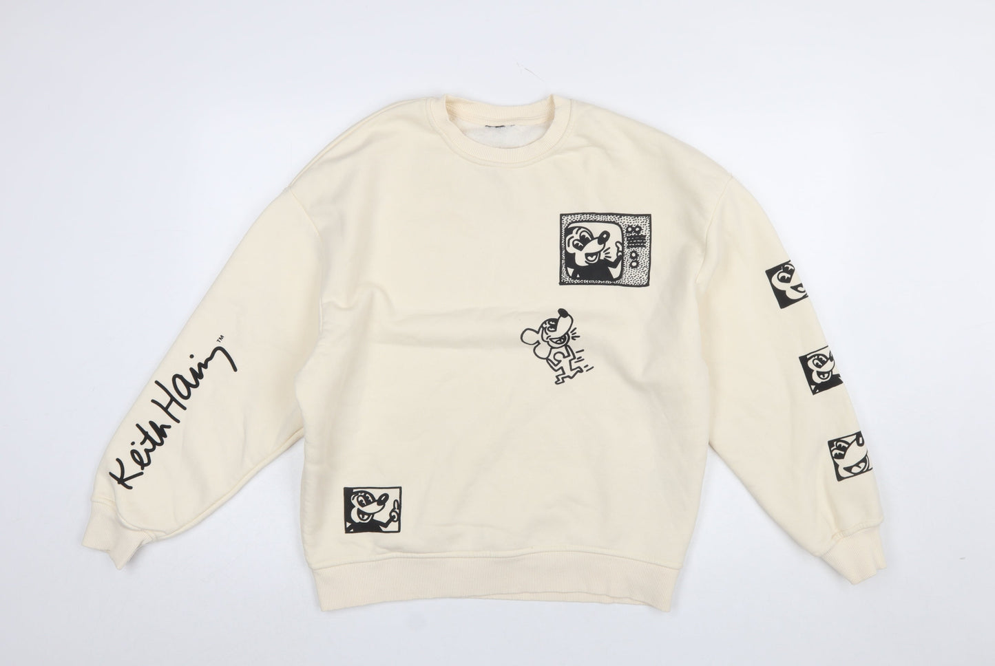 Womens UK Size 2XS Primark Beige Pullover Sweatshirt