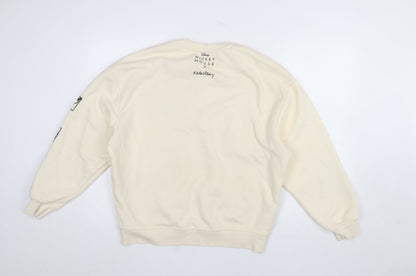 Womens UK Size 2XS Primark Beige Pullover Sweatshirt