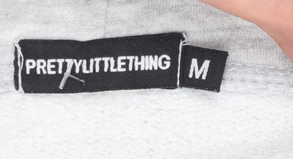 Womens UK Size M PRETTYLITTLETHING Grey Pullover Hoodie