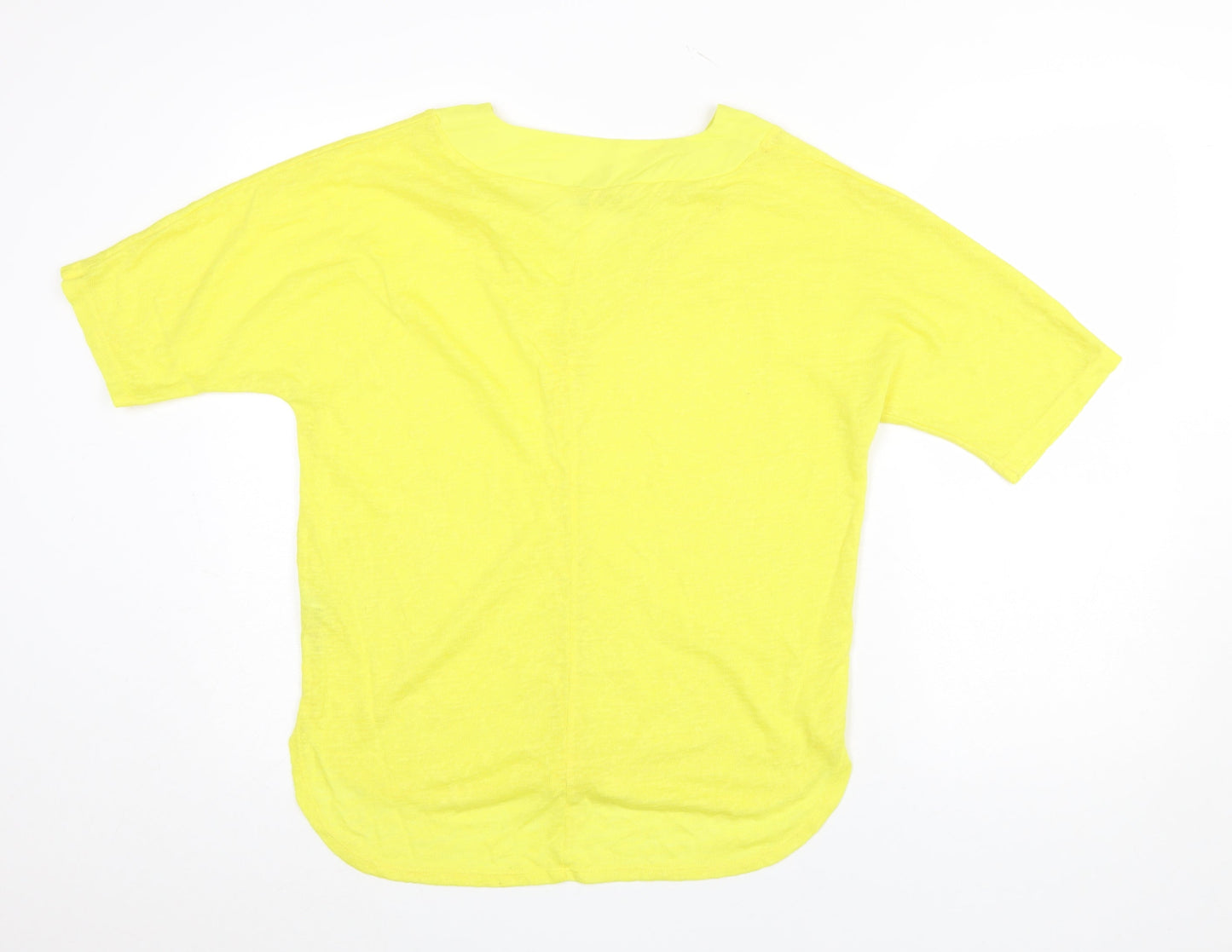 Womens UK Size 12 Gallery Yellow Basic T-Shirt